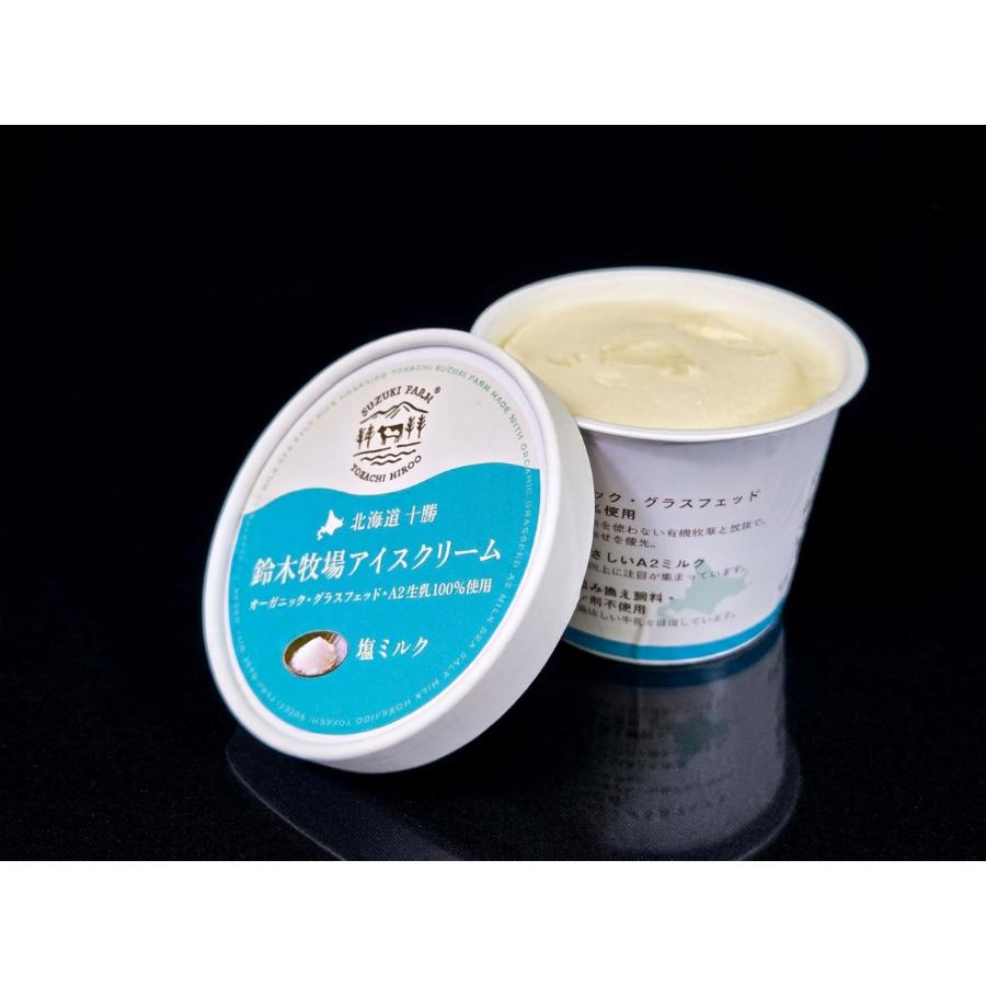 ＜鈴木牧場＞アイスクリーム（プレミアムミルク・塩ミルク）100ml×6個