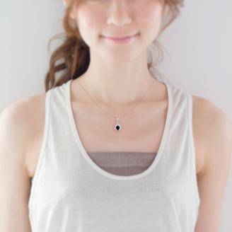 サファイヤ ペンダント 0.4ct K10WG （13403）