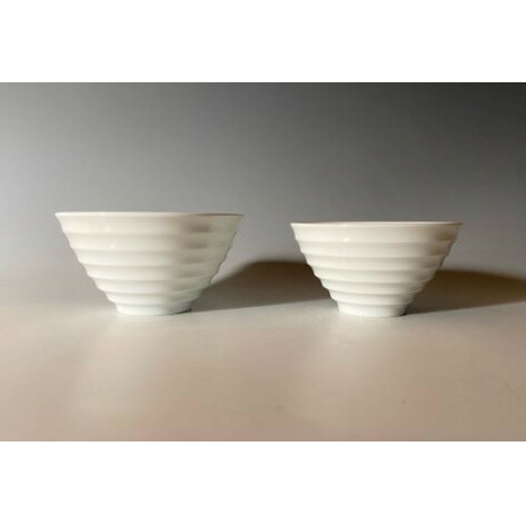 中仙窯 有田焼 白磁飯碗セット（大・小）お茶碗 夫婦茶碗（中尾純作） A30-427_イメージ2