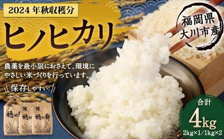 2025年秋収穫分 福岡県大川市産ヒノヒカリ 4kg