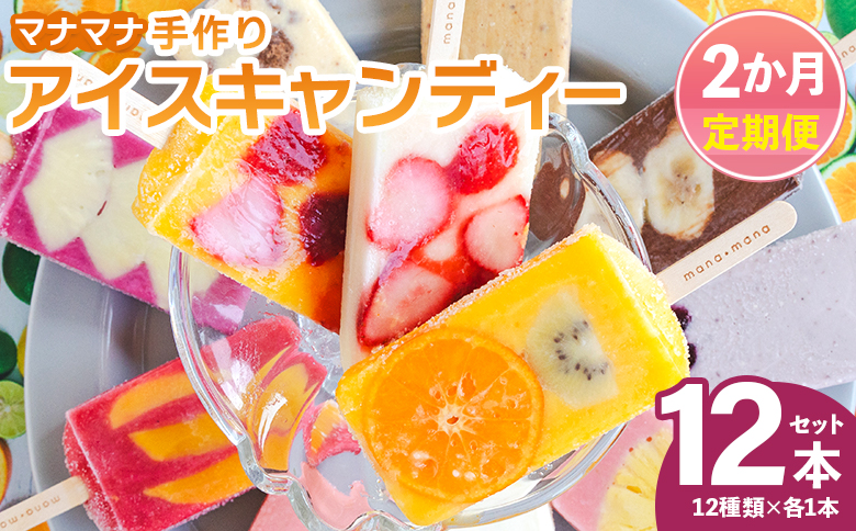 【２回定期便】手作りアイスキャンディー １２本セット - 氷菓 果物 フルーツ アイスキャンディー 冷たい つめたい 詰め合わせ お楽しみ 食べ比べ おやつ デザート スイーツ Wys-0017
