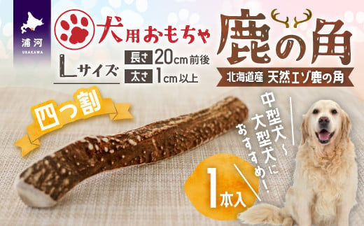 
犬用「鹿の角(四つ割り)」Ｌサイズ×1本[53-1355]
