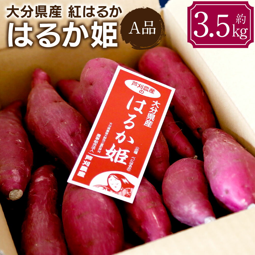 【ふるさと納税】はるか姫 A品 約3.5kg 1箱 さつまいも べにはるか サツマイモ 紅はるか 野菜 焼き芋 サラダ 干し芋 天ぷら 芋ごはん 大学いも 大分県産 国産 九州 大分県 豊後大野市 送料無料【2025年11月下旬～2026年5月下旬発送予定】