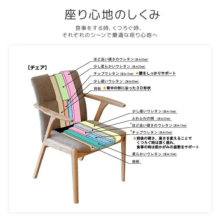 チェア ジェント アームLチェア OC／MA-WH ナチュラル/マーブルホワイト 家具 ダイニング おしゃれ 福岡県 大木町 モリタインテリア工業株式会社 【開梱・設置】AL385