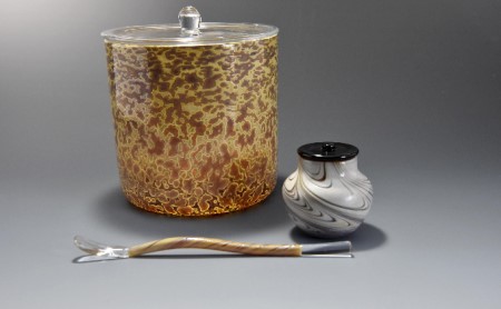 高級ガラス工芸品　みずや〈ガラス 茶道具 茶道 食器