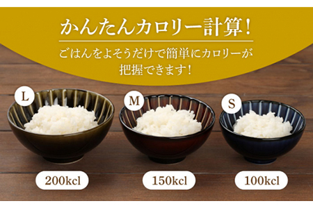 【美濃焼】ぎやまん陶 カロリー茶碗 2個セット 漆ブラウン（Lサイズ）×利休グリーン（Mサイズ）【カネコ小兵製陶所】【TOKI MINOYAKI返礼品】食器 ご飯茶碗 夫婦茶碗 ボウル ペア カップル
