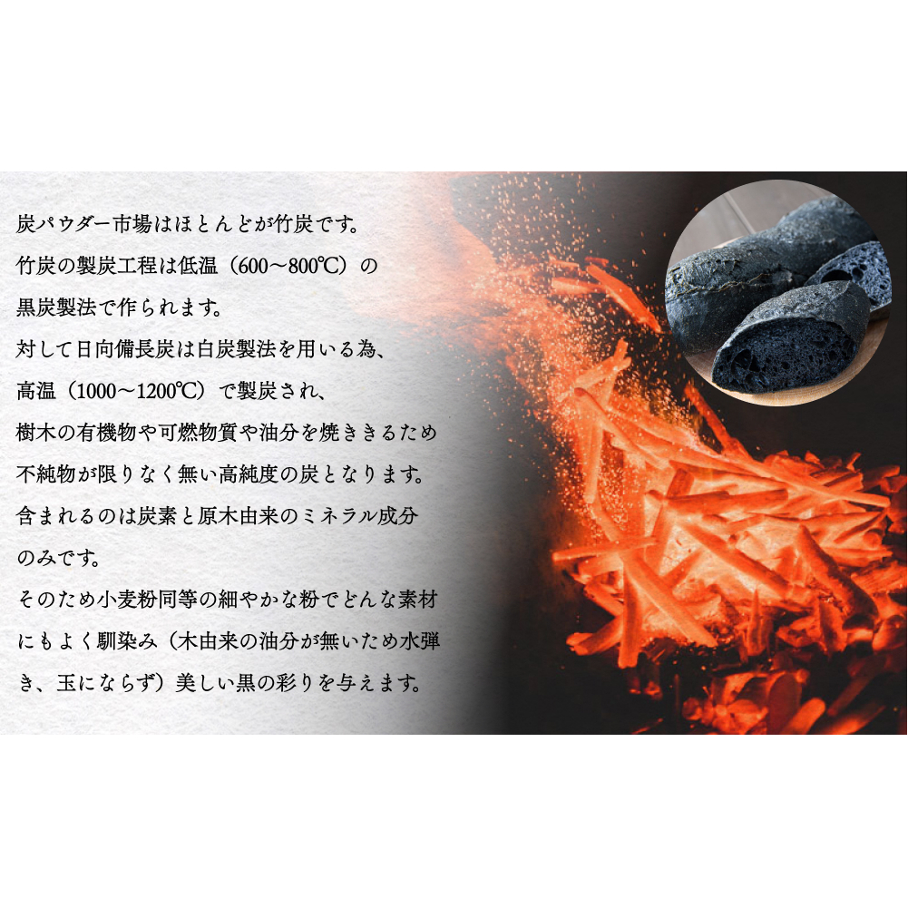 食用 日向備長炭 パウダー 1kg 業務用 [グリーンノーム 宮崎県 美郷町 31ar0010] 粉 炭 宮崎県 着色料 お菓子 調味料 飲料 炭素 ミネラル 料理 粉末 デトックス 送料無料_イメー