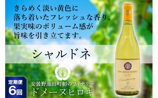 
【6回定期便】【落ち着いたフレッシュな香り】シャルドネ 750ml×1本＜ヴィニョブル安曇野 DOMAINE HIROKI＞【長野県池田町】
