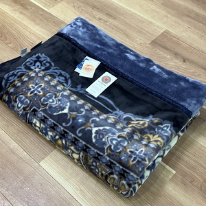 日本製 アクリル マイヤー毛布 シングル ブルー 1枚 (新合繊2枚合わせ毛布)N-YO-2800BL [3668]