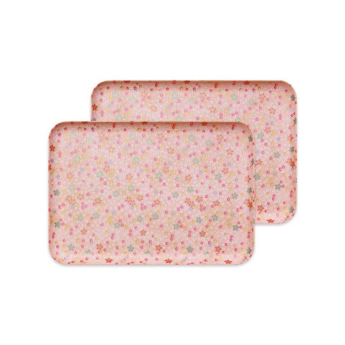 タツクラフト 友禅和紙トレー M 33cm 2枚セット 小花 吹雪 【Tk306】　DA90133VC04