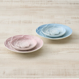 錦右エ門陶苑 La Vie en rose バラの食器 6点セット ピンク&ブルー 有田焼 取り皿 小皿 バラ 薔薇 食卓 カトラリーレスト A35-254_イメージ4