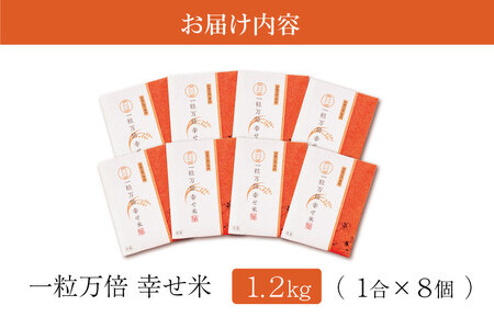 一粒万倍 幸せ米 1合×8個 コシヒカリ お米 おこめ 三重県産 送料無料 小分け 冷めてもおいしい 三重 米 白米 精米 ギフト 祝 贈り物 喜ばれる お米ギフト お祝い 内祝い 贈答 一粒万倍日 