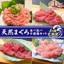 【ふるさと納税】【6回定期便】天然まぐろ食べ比べ4種セット 合計1kg（バチマグロ切落し・びん長マグロ・ミナミマグロ・ネギトロ 250g×各1袋）×6回【配送不可：離島】　定期便・ 魚貝類 海の幸 海鮮 お酒のあて 厳選まぐろ もちもち