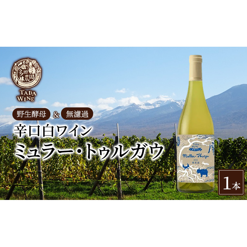 【野生酵母＆無濾過】辛口白ワイン ミュラー・トゥルガウ1本 多田ワイナリー ワイン ミネラル感  お酒 アルコール 晩酌 家飲み 宅飲み