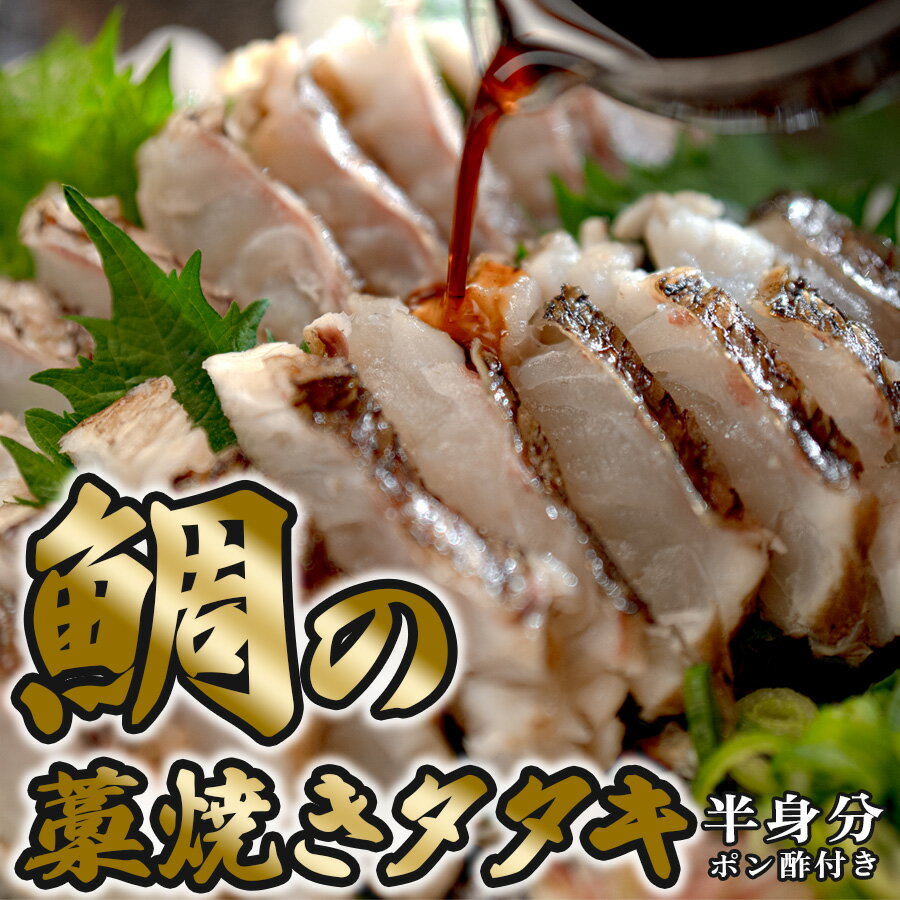 【ふるさと納税】鯛の藁焼きタタキ 半身分 230g以上｜冷凍便 藁焼き 真鯛 鯛 タイ わら焼き カツオ 鰹 カツオのたたき 鰹のたたき 真空包装 無添加ぽん酢付き 朝水揚げ 鮮度抜群 お届け日指定可 刺身 魚介 個包装 鯛茶漬け ギフト 贈答 高知県 大月町
