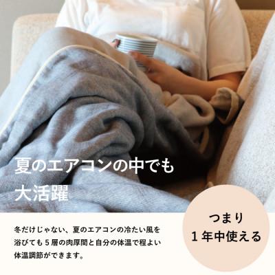 ふるさと納税 蒲郡市 冬のガーゼケット 三河木綿 ハーフサイズ _デニム【G0301】 |  | 02