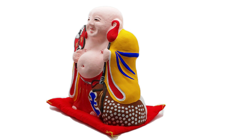 M-GG2.【長谷寺詣で人気の土産品】出雲人形　布袋さん（中）