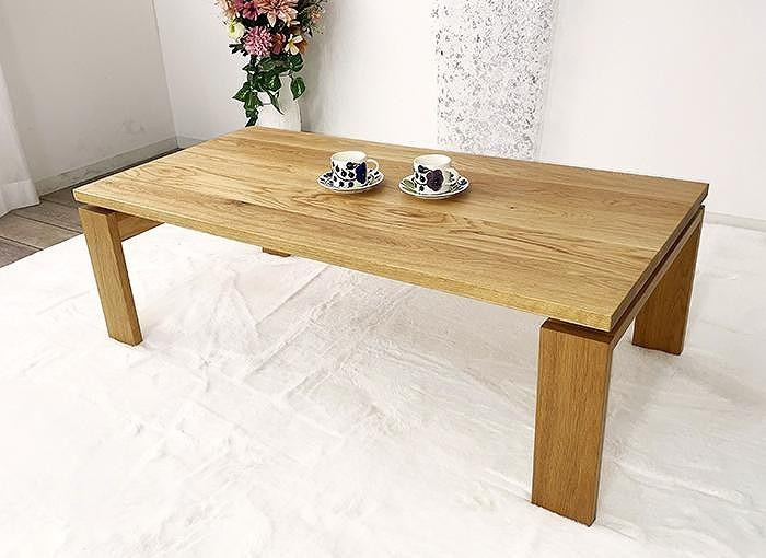 
            大川家具 エクボ 120cm センターテーブル リビングテーブル 天然木オーク(ナラ) 野中木工所
          