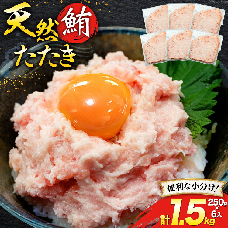 【ふるさと納税】天然 マグロ 鮪たたき 250g×6 計1.5kg [トライ産業 静岡県 吉田町 22424257] まぐろ 鮪 ねぎとろ ネギトロ たたき タタキ 冷凍 手巻き寿司 マグロたたき丼 大容量