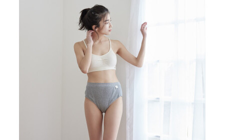 【杢グレー2枚 M-Lサイズ】hinna ふわリブ オーガニックコットン ふんどしショーツ【2枚セット】