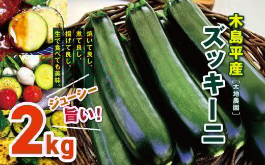 木島平産ズッキーニ 約2kg（太地農園） | 野菜 夏野菜 やさい ベジタブル vegetable  ズッキーニ ウリ科 カボチャ属 ラタトゥイユ 冷製 煮込み料理 焼き野菜 ゆで野菜 BBQ 2kg箱 木島平村 長野県 信州 北信州