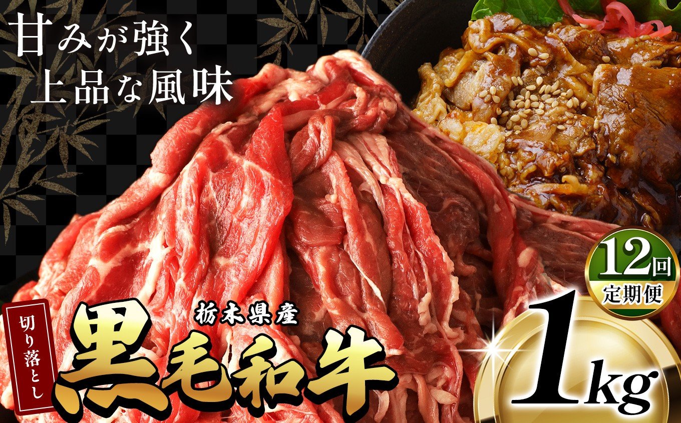 
             訳あり 【定期便12回】栃木県産 黒毛和牛 切り落とし 1.0kg | 定期便 12回 和牛 わぎゅう ぎゅう 牛肉 ぎゅうにく 切り落とし 切落し すき焼き すき焼 すきやき しゃぶしゃぶ シャブシャブ 牛丼 牛鍋 カレー ビーフ シチュー 美味しい 高級 ご褒美 肉 お肉 おにく にく ふるさと 納税 送料無料 那珂川町 栃木県
          