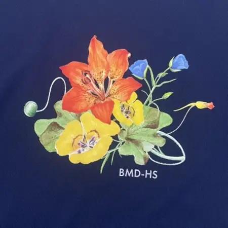 JTTA公認　卓球ユニフォーム【男女兼用(ドライ):140サイズ】フラワー　インディゴ【1667850】