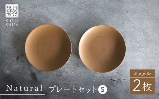 【波佐見焼】Naturalシリーズ プレート S 2枚セット（キャメル）ケーキ皿 マット【光春窯】 [XD93]