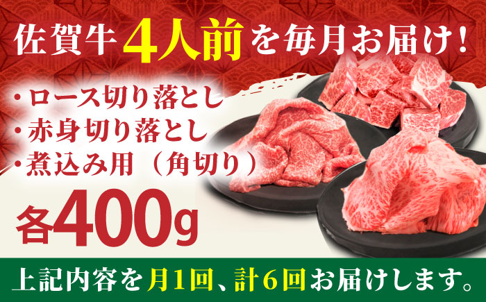 【全6回定期便】4人家族向け 佐賀牛 普段使いセットA【田中畜産牛肉店】 [HBH036]