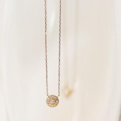 ふるさと納税 大津市 【K10イエローゴールド ラボダイヤモンドネックレス】0.093ct 豪華で上品なメレダイヤが美しい