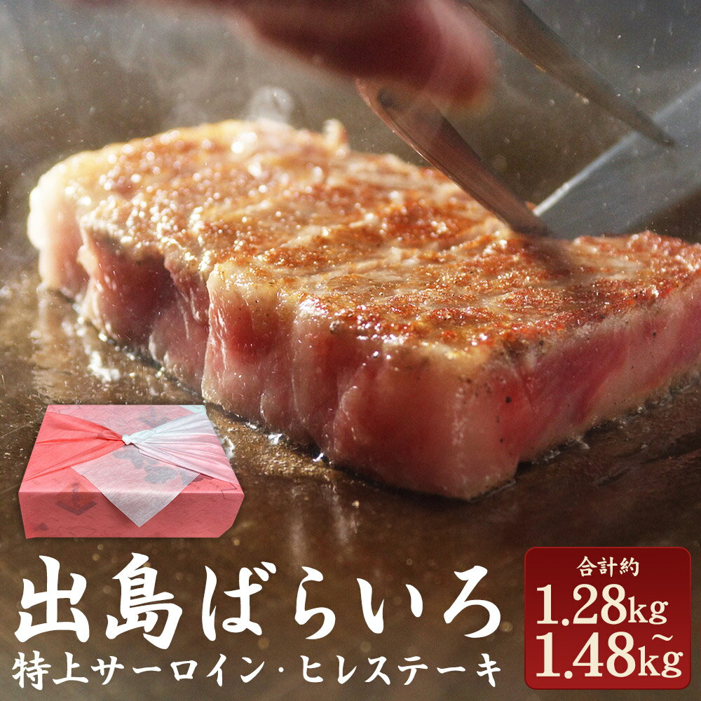 【ふるさと納税】長崎和牛出島ばらいろ 特上ヒレステーキ 約120g×4枚 & 特上サーロインブロック 約400g～約500g×2枚 肉 和牛 牛肉 お肉 ヒレ肉 サーロイン 霜降りステーキソース バター ステーキ 冷凍 長崎県産 国産 九州 長崎県 長崎市 送料無料