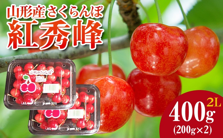 
                  山形産 さくらんぼ 紅秀峰 2L 約400g(200g×2パック) 【令和9年産先行予約】FS26-664
                