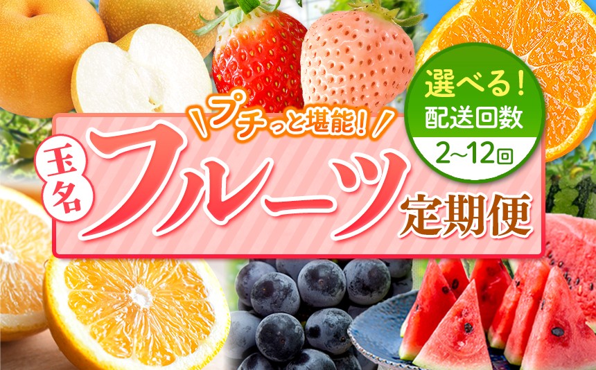 
            【 定期便 】 プチっと 堪能 ！ 人気 フルーツ 選べる 発送回数 2回 ～ 12回 | 赤いちご 白いちご みかん 不知火 デコポン スイカ ぶどう 梨 太秋柿 果物 くだもの 定期 定期便 熊本県 玉名市
          