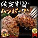 【ふるさと納税】佐賀牛100%ハンバーグステーキ　120g×6個（FM019CF）