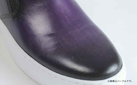 千手染レザースニーカー MO-1902 (カラー：パープル、サイズ：25.0cm)