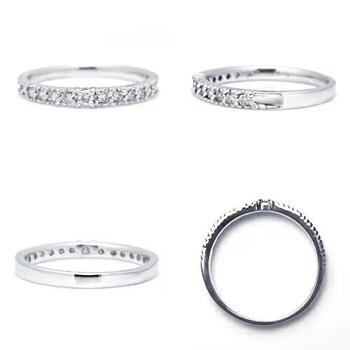 指輪 天然 ダイヤモンド 0.20ct ミル打ち SIクラス【K10WG】Justineジュスティーヌ r-256（KRP）G1-1410