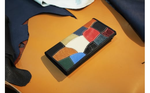 ReLEATHeR （リレザー）ロングウォレット＜パッチワーク×ブラック＞ [2061]