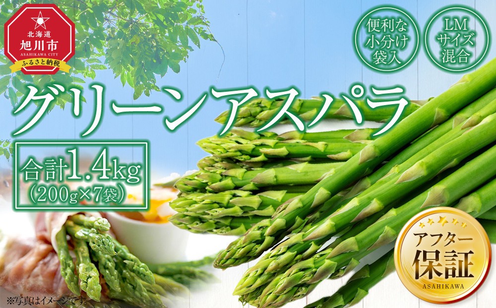先行予約【便利な小分け袋入】グリーンアスパラ1.6kg（200ｇ×8袋）(2023年5月中旬より順次発送予定)