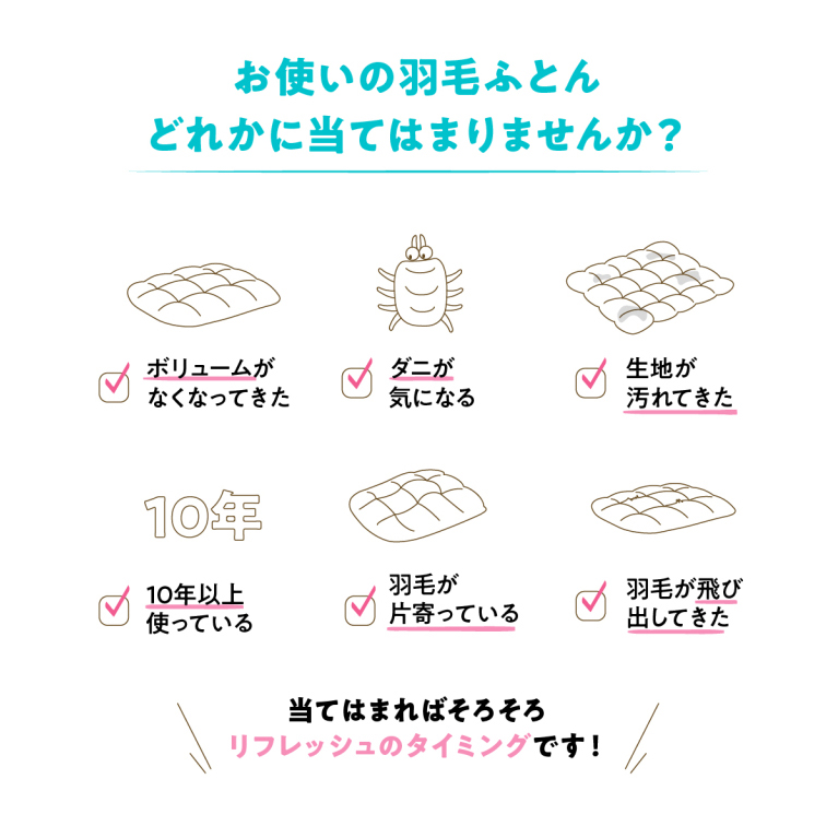 【甲州羽毛ふとん】羽毛リフレッシュサービス・エクセルコース（セミダブルサイズ） 羽毛布団