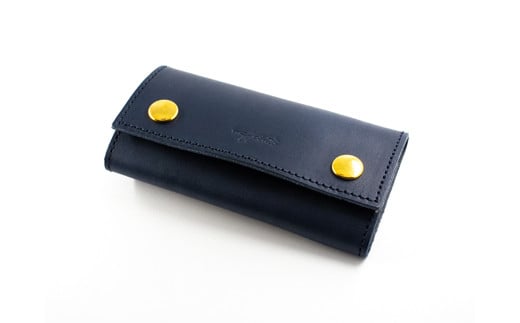 maf pinto レザーキーケース 本革 鍵入れ コンパクト マルチ カードキー ネイビー