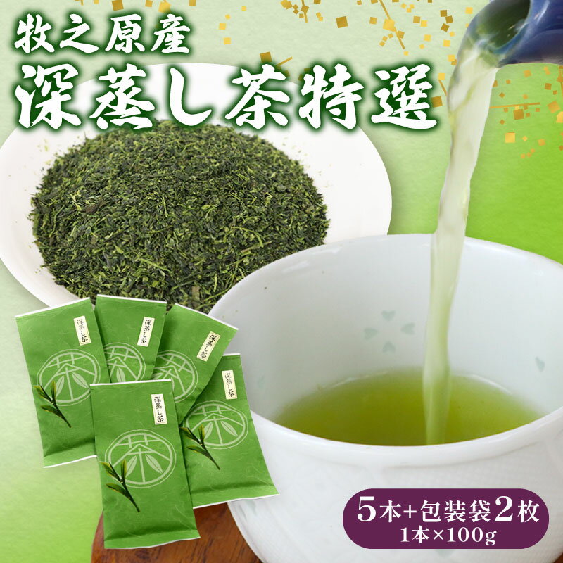 【ふるさと納税】 深蒸し茶 特選5本+包装袋2枚 お茶 茶 緑茶 煎茶 茶葉 日用品 日常品 一服 ひといき 静岡県 牧之原市 マルイ伊藤製茶