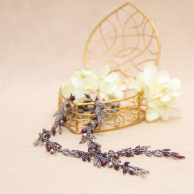 ふるさと納税 みよし市 【ビーズジュエリーデザイナー制作】高級クリスタルビーズネックレス「アイビー」ボルドー |  | 01