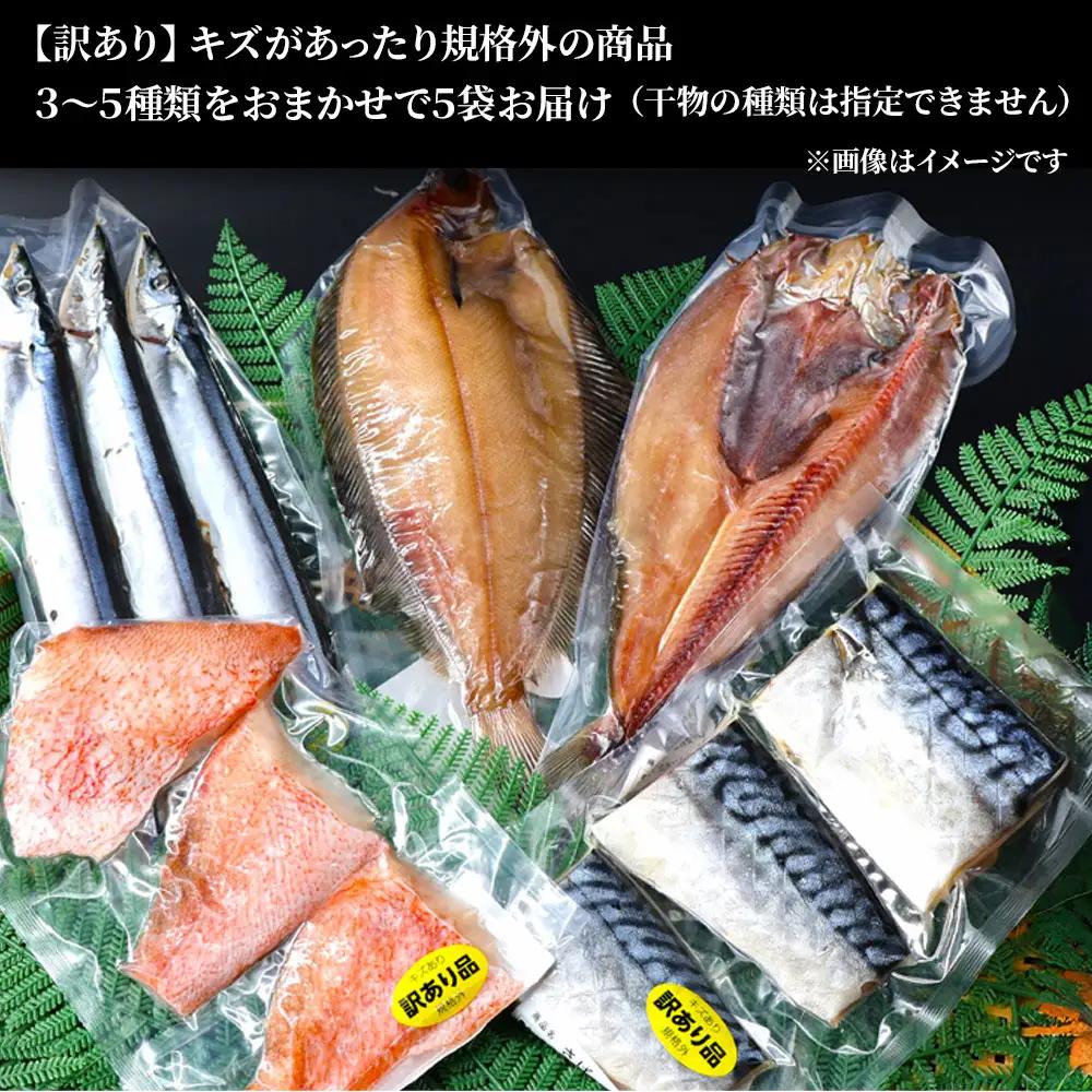 fn-26-037 【訳あり品】 釜石ひもの屋さんのおまかせ干物 5袋 永野商店