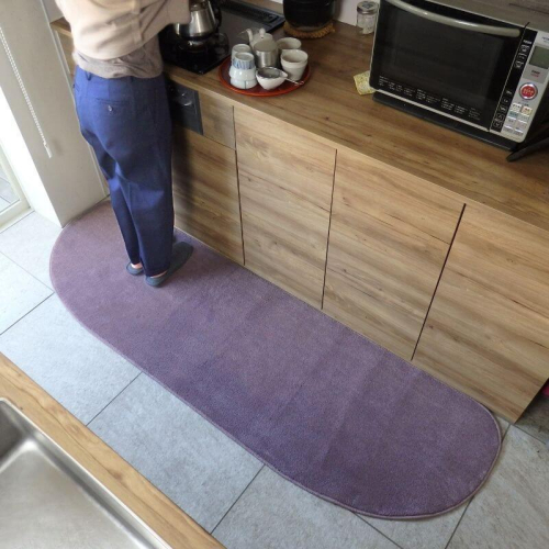 北欧風キッチンマット ラグマットタイプ 65×225cm ゆりかご型 モーブ 抗菌防臭 SEK 織人しきもの屋工房 diw0279