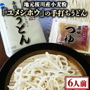 【ふるさと納税】【手打ちうどん6人前セット】地元 桜川産 小麦粉「 ユメシホウ 」使用 うどん 手打ち 麺 食品