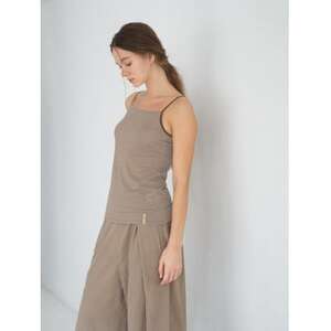 【洗える/柔らかマシュマロ素材/草木染め】キャミソール　ログウッドブラウン【1694986】