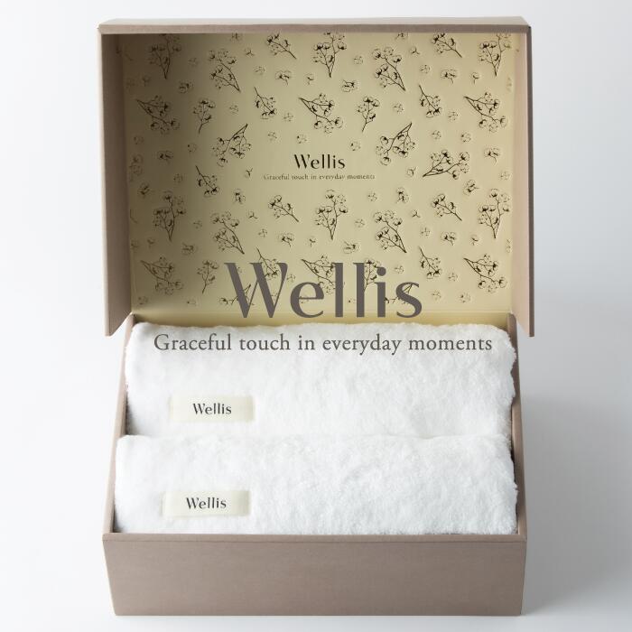 【ふるさと納税】Wellis【極上の肌心地】バスタオル2枚　ギフトセット（009_5040）