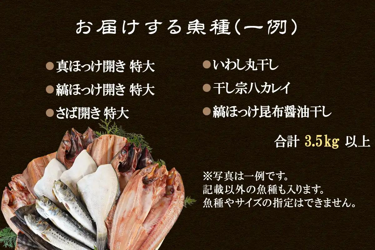 干物 おまかせ詰め合わせセット 3.5kg以上 真ホッケ 縞ホッケ サバ 干物