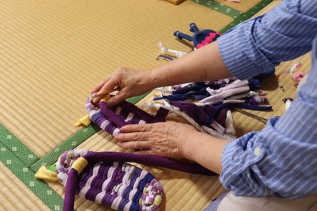 布ぞうり 手作りカラフル布ぞうり Mサイズ(22.5cm～23.5cm)　布ぞうり スリッパ カラフル 福島県 楢葉町