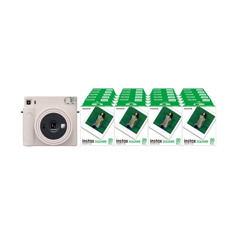 【ふるさと納税】 「インスタントカメラinstax&trade;“チェキ”スクエアセット」instax&trade; スクエアフォーマットフィルム 2パック×20（合計400枚撮影可能）インスタントカメラ“チェキ”「instax SQUARE SQ1&trade; Chalk White」×1